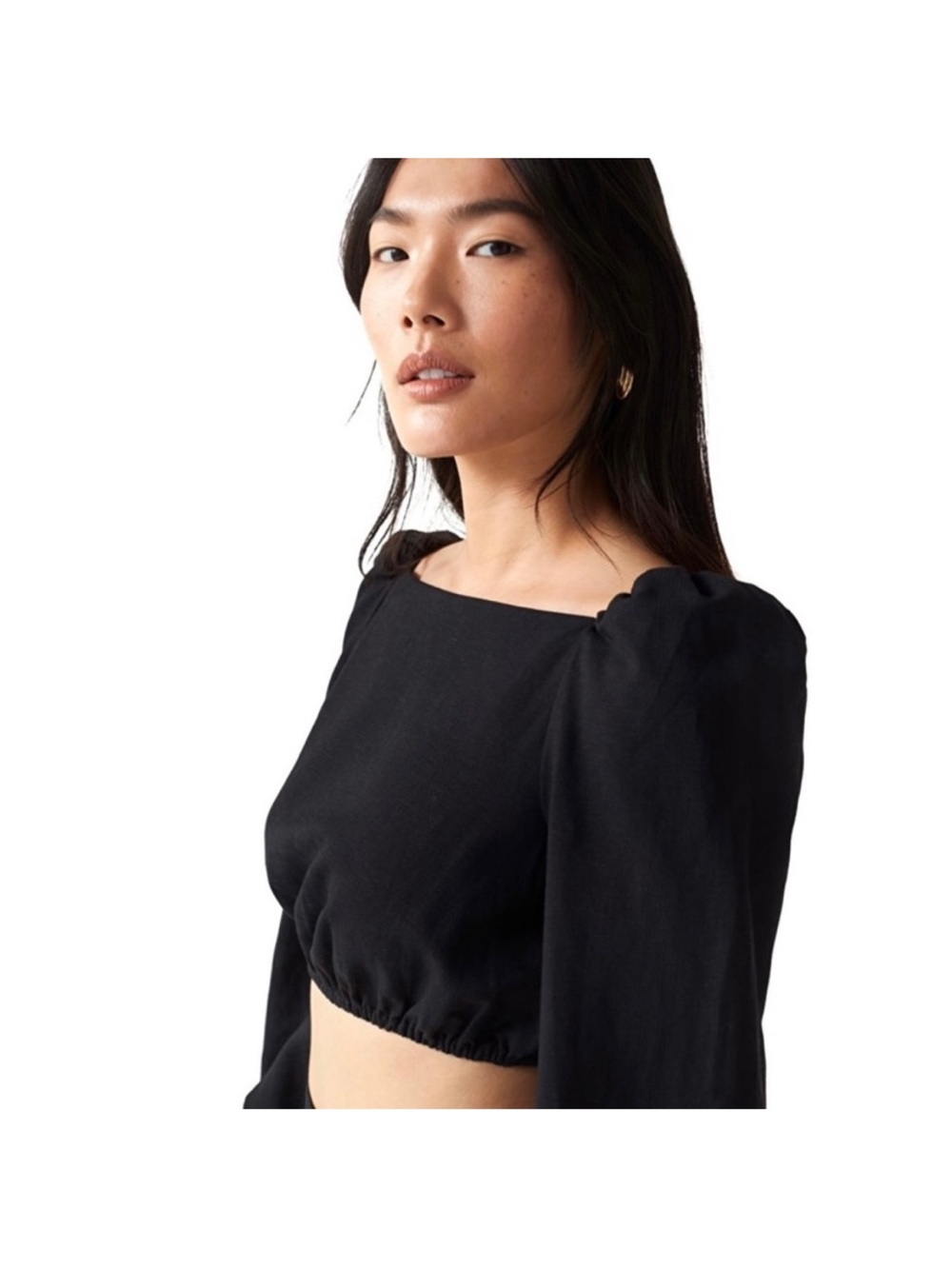 & other stories black balloon sleeve top